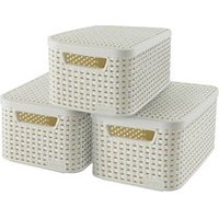 3 curver STYLE S Aufbewahrungsboxen creme 29,1 x 19,8 x 14,2 cm 3 curver STYLE S Aufbewahrungsboxen creme 29,1 x 19,8 x 14,2 cm von curver