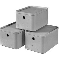 curver BETON S Aufbewahrungsboxen-Set grau, 3 St. von curver