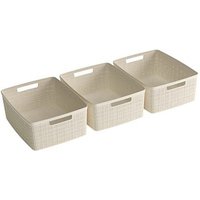 curver JUTE RECYCLING Aufbewahrungskörbe-Set weiß, 3 St. von curver