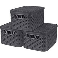 curver STYLE S Aufbewahrungsboxen anthrazit 29,1 x 19,8 x 14,2 cm, 3 St. von curver