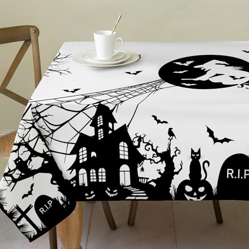 cusugbaso Halloween-Tischdecke, 152 x 308 cm, Spinnennetz, Halloween-Tischdekoration für Party, Hexen, Halloween-Tischdecke, gruselige Kürbisse, Halloween-Dekorationen für Zuhause, Party cusugbaso Halloween-Tischdecke, 152 x 308 cm, Spinnennetz, Halloween-Tischdekoration für Party, Hexen, Halloween-Tischdecke, gruselige Kürbisse, Halloween-Dekorationen für Zuhause, Party von cusugbaso