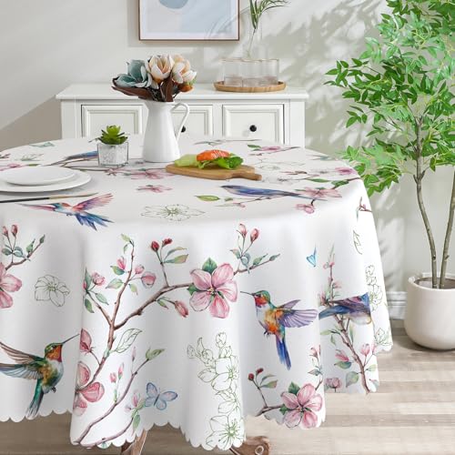 cusugbaso Runde Frühlingstischdecke, Frühlingsdekorationen für Zuhause, wasserabweisend, waschbar, Vogel-Tischdecke, Frühlingsdekoration für Zuhause, Küche, Party, 178 cm cusugbaso Runde Frühlingstischdecke, Frühlingsdekorationen für Zuhause, wasserabweisend, waschbar, Vogel-Tischdecke, Frühlingsdekoration für Zuhause, Küche, Party, 178 cm von cusugbaso