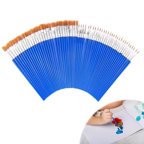 60 Stück Breite Flache Pinsel mit 30 Runden und 30 Flachen Paint Brush, Pinsel Klein für Detailarbeiten, Kunstunterricht und Verschiedene (7mm) von cxxtkcxxlc