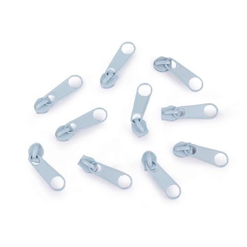 cyclingcolors 10x Reissverschluss Zipper N°3 Schieber Reißverschluss Reparatur Ersatz Zipper für Jacken Koffer Ruckäcke aus Metall, Eisblau von cyclingcolors