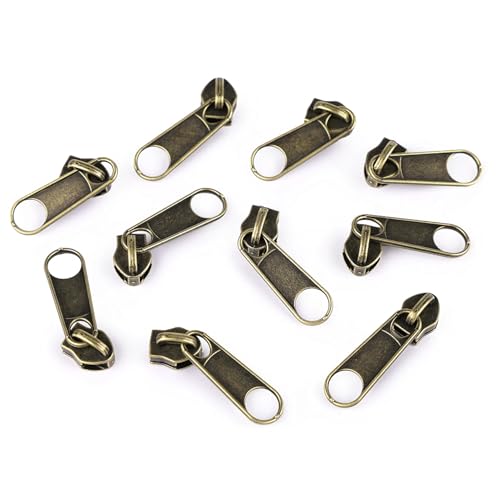 cyclingcolors 10x Reissverschluss Zipper N°5 Schieber Reißverschluss Reparatur Ersatz Zipper für Jacken Koffer Ruckäcke aus Metall, vintage messing cyclingcolors 10x Reissverschluss Zipper N°5 Schieber Reißverschluss Reparatur Ersatz Zipper für Jacken Koffer Ruckäcke aus Metall, vintage messing von cyclingcolors
