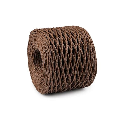 cyclingcolors 1x Raffiabast Raffia Papierschnur 1,5 mm 200 m für Geschenkverpackung Weihnachten Hochzeit Geburtstag Bastelprojekten Dekorieren Weben Gärtnern, Braun von cyclingcolors