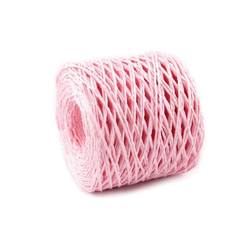 cyclingcolors 1x Raffiabast Raffia Papierschnur 1,5 mm 200 m für Geschenkverpackung Weihnachten Hochzeit Geburtstag Bastelprojekten Dekorieren Weben Gärtnern, Hellrosa von cyclingcolors