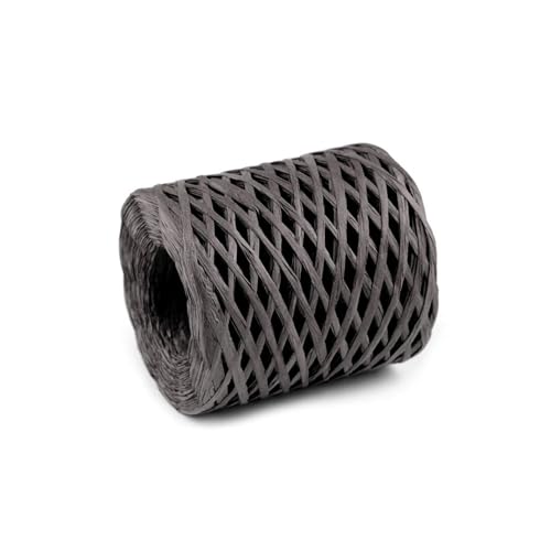 cyclingcolors 1x Raffiabast Raffia Papierschnur 5-8 mm 200 m für Geschenkverpackung Weihnachten Hochzeit Geburtstag Bastelprojekten Dekorieren Weben Gärtnern, Mattgrau von cyclingcolors