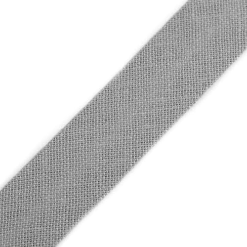 cyclingcolors 1x Schrägband aus 100% Baumwolle Breite 14 mm Länge 25 m Hochwertiges Einfassband Baumwollband Schrägband Ideal zum DIY, Grau von cyclingcolors