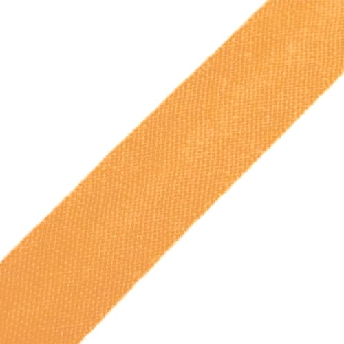 cyclingcolors 1x Schrägband aus 100% Baumwolle Breite 14 mm Länge 25 m Hochwertiges Einfassband Baumwollband Schrägband Ideal zum DIY, Kürbisorange von cyclingcolors