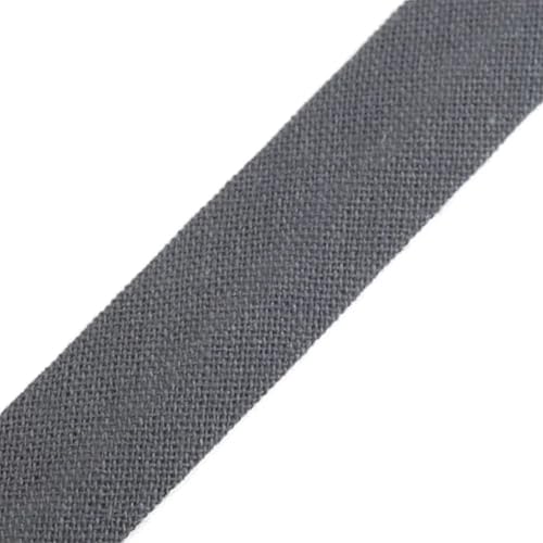 cyclingcolors 1x Schrägband aus 100% Baumwolle Breite 14 mm Länge 25 m Hochwertiges Einfassband Baumwollband Schrägband Ideal zum DIY, Mattgrau von cyclingcolors