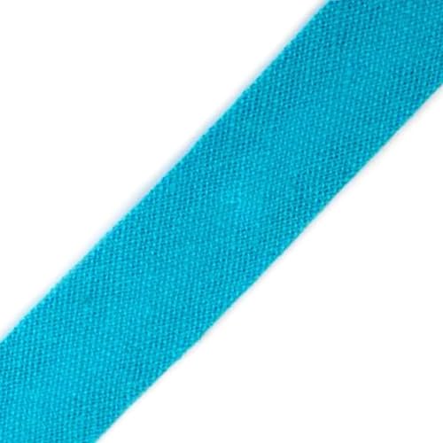 cyclingcolors 1x Schrägband aus 100% Baumwolle Breite 14 mm Länge 25 m Hochwertiges Einfassband Baumwollband Schrägband Ideal zum DIY, Türkis von cyclingcolors