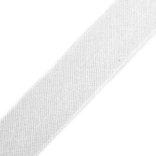 cyclingcolors 1x Schrägband aus 100% Baumwolle Breite 14 mm Länge 25 m Hochwertiges Einfassband Baumwollband Schrägband Ideal zum DIY, Weiß von cyclingcolors