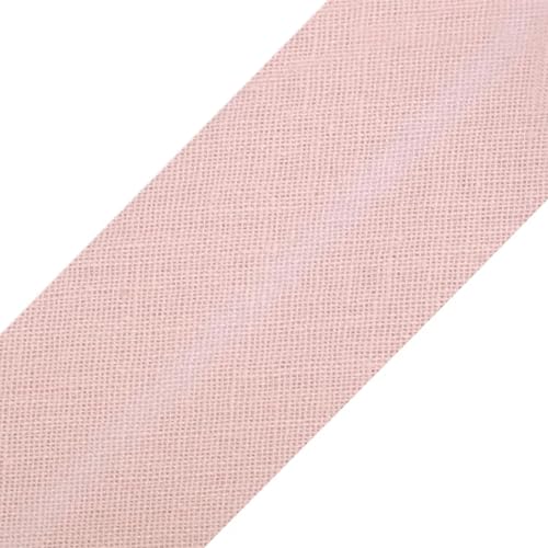 cyclingcolors 1x Schrägband aus 100% Baumwolle Breite 20 mm Länge 25 m Hochwertiges Einfassband Baumwollband Schrägband Ideal zum DIY, Blassrosa von cyclingcolors