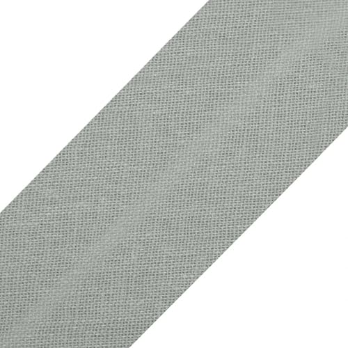 cyclingcolors 1x Schrägband aus 100% Baumwolle Breite 20 mm Länge 25 m Hochwertiges Einfassband Baumwollband Schrägband Ideal zum DIY, Grau von cyclingcolors