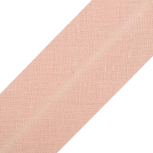 cyclingcolors 1x Schrägband aus 100% Baumwolle Breite 20 mm Länge 25 m Hochwertiges Einfassband Baumwollband Schrägband Ideal zum DIY, Puder von cyclingcolors