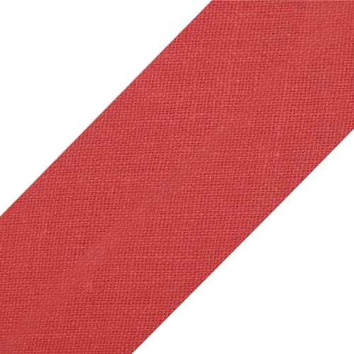 cyclingcolors 1x Schrägband aus 100% Baumwolle Breite 20 mm Länge 25 m Hochwertiges Einfassband Baumwollband Schrägband Ideal zum DIY, Rot von cyclingcolors