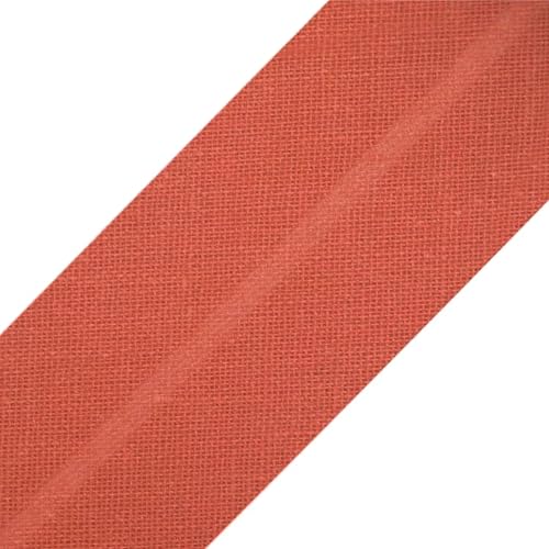 cyclingcolors 1x Schrägband aus 100% Baumwolle Breite 20 mm Länge 25 m Hochwertiges Einfassband Baumwollband Schrägband Ideal zum DIY, Terrakotta von cyclingcolors