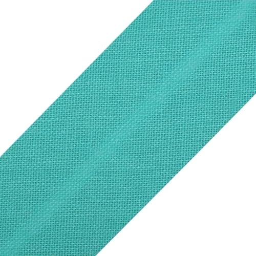 cyclingcolors 1x Schrägband aus 100% Baumwolle Breite 20 mm Länge 25 m Hochwertiges Einfassband Baumwollband Schrägband Ideal zum DIY, Türkisgrün von cyclingcolors