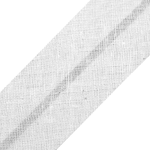 cyclingcolors 1x Schrägband aus 100% Baumwolle Breite 30 mm Länge 25 m Hochwertiges Einfassband Baumwollband Schrägband Ideal zum DIY, Weiß von cyclingcolors