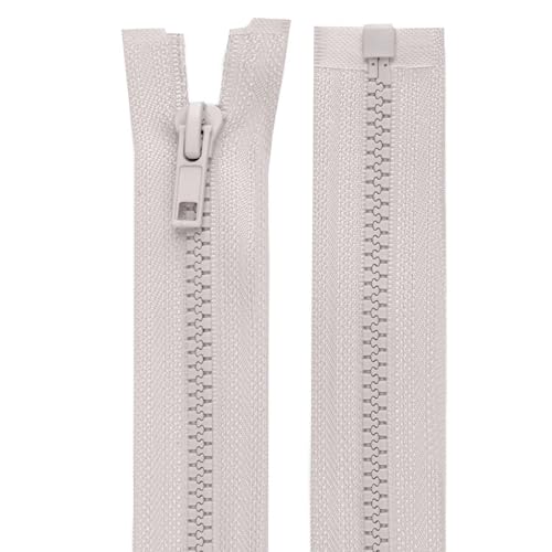 cyclingcolors 2x Reißverschlüsse Nr. 5 70 cm mit Zähnen aus Gespritztem Kunststoff Polyester Open End Mesh Puller Slider Zipper Kleidung Nähen Jacken Kurzwaren, Hellgrau cyclingcolors 2x Reißverschlüsse Nr. 5 70 cm mit Zähnen aus Gespritztem Kunststoff Polyester Open End Mesh Puller Slider Zipper Kleidung Nähen Jacken Kurzwaren, Hellgrau von cyclingcolors