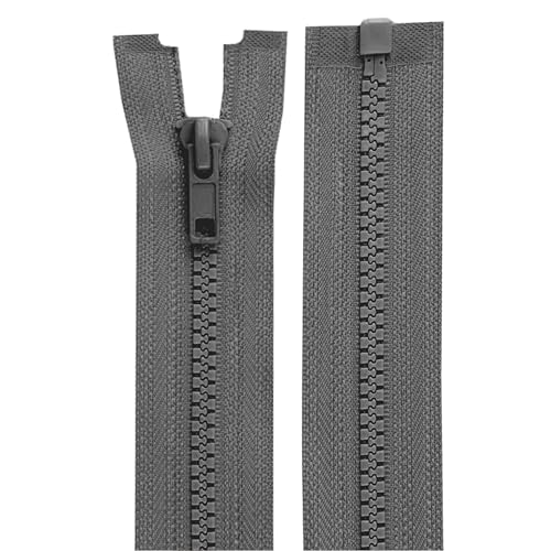 cyclingcolors 2x Reißverschlüsse Nr. 5 70 cm mit Zähnen aus Gespritztem Kunststoff Polyester Open End Mesh Puller Slider Zipper Kleidung Nähen Jacken Kurzwaren, Matt grau cyclingcolors 2x Reißverschlüsse Nr. 5 70 cm mit Zähnen aus Gespritztem Kunststoff Polyester Open End Mesh Puller Slider Zipper Kleidung Nähen Jacken Kurzwaren, Matt grau von cyclingcolors