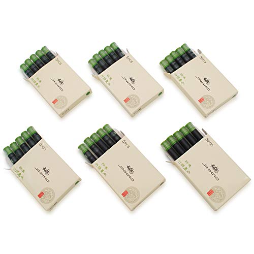 6er-Pack (30 Stück) JINHAO Tintenpatronen Füllfederhalter Nachfüllungen für JINHAO und Baoer Stift Standardgröße (Grüner Bambus) von czxwyst