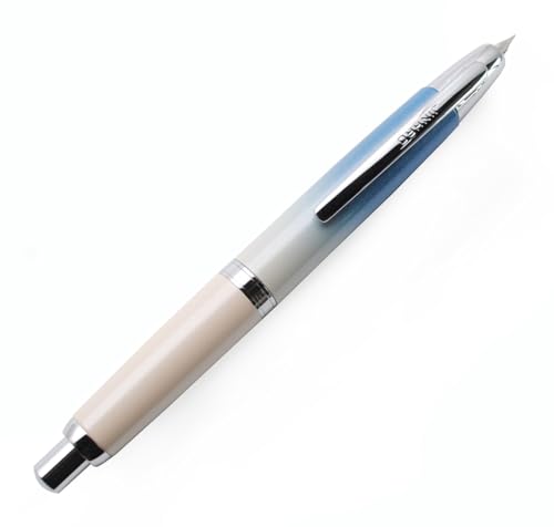 JINHAO 10 Presse Füllfederhalter Hinziehbarer Metallstift (EF Feder 0,38 mm, Gradient Blau) von czxwyst