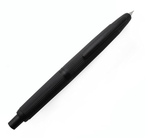 JINHAO 10 Presse Füllfederhalter Hinziehbarer Metallstift (EF Feder 0,38 mm, Streifen Schwarz) von czxwyst
