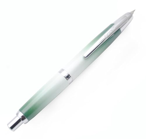 JINHAO 10 Presse Füllfederhalter Hinziehbarer Metallstift (F Feder 0,5 mm, Gradient Gras Grün) von czxwyst