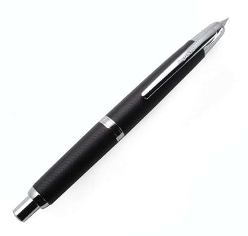 JINHAO 10 Presse Füllfederhalter Hinziehbarer Metallstift (F Feder 0,5 mm, Wellen Schwarz) von czxwyst