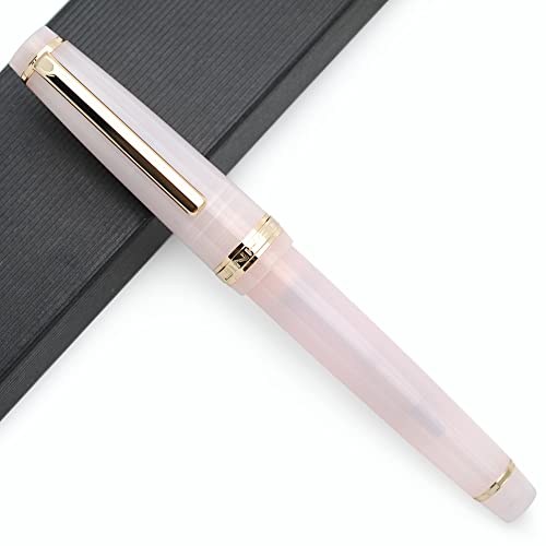 JINHAO 82 Acryl Füllfederhalter mit Iridium Feder (Feine Feder, Transparent Light Pink mit Gold Clip) von czxwyst