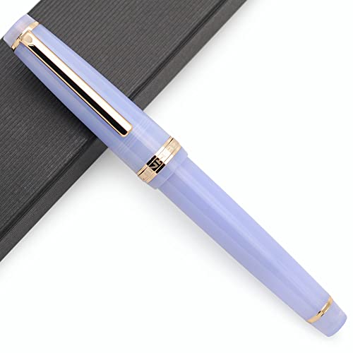 JINHAO 82 Acryl Füllfederhalter mit Iridium Feder (Feine Feder, Transparent Violett mit Gold Clip) von czxwyst