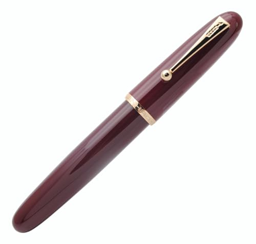 JINHAO 9019 Dadao Acryl Füllfederhalter mit Tinte Konverter (EF Feder 0,38 mm, Weinrot) von czxwyst