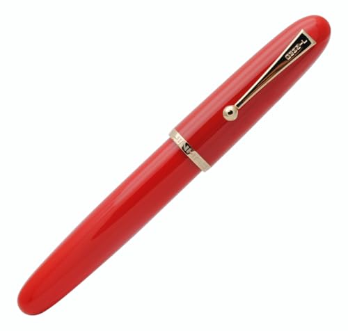 JINHAO 9019 Dadao Acryl Füllfederhalter mit Tinte Konverter (F Feder 0,5 mm, Rot) von czxwyst