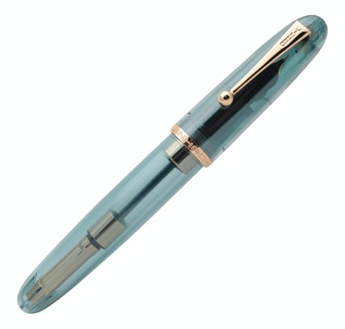 JINHAO 9019 Dadao Acryl Füllfederhalter mit Tinte Konverter (F Feder 0,5 mm, Transparent Hellblau) von czxwyst