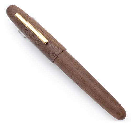 JINHAO 9056 Füllfederhalter aus Naturholz Handgefertigter Tintenstift (Pfirsichholz, Mittlere Feder 0,7mm) von czxwyst