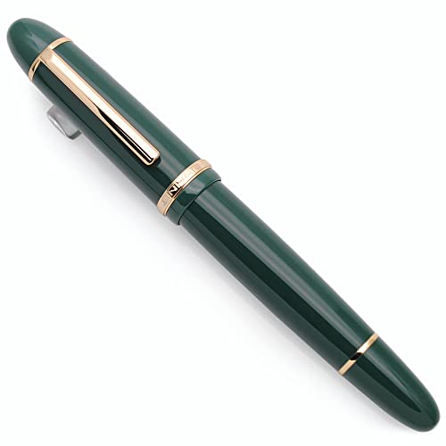 JINHAO X159 Harz Füllfederhalter mit Tinte Konverter (Extrafeine Feder, Dunkelgrün mit Gold Clip) von czxwyst