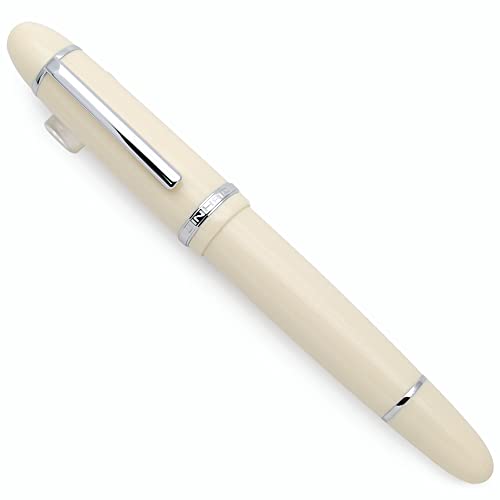 JINHAO X159 Harz Füllfederhalter mit Tinte Konverter (Extrafeine Feder, Elfenbeinweiß mit Silbernem Clip) von czxwyst