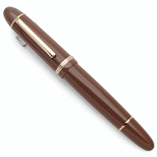 JINHAO X159 Harz Füllfederhalter mit Tinte Konverter (Extrafeine Feder, Kaffee mit Gold Clip) von czxwyst