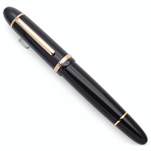 JINHAO X159 Harz Füllfederhalter mit Tinte Konverter (Extrafeine Feder, Schwarz mit Gold Clip) von czxwyst