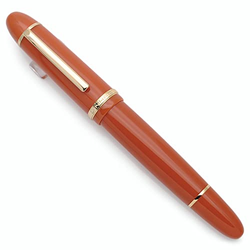 JINHAO X159 Harz Füllfederhalter mit Tinte Konverter (Feine Feder, Orange Rot mit Gold Clip) von czxwyst