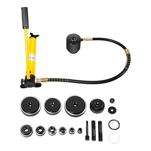 Czyurachel 15T Hydraulische Lochstanze, 360° Drehbarer Stanzkopf Hydraulischer Locher Hydraulic Punch Kit mit 1 Hydraulikstempel, 10 Matrizen, Transportkoffer Czyurachel 15T Hydraulische Lochstanze, 360° Drehbarer Stanzkopf Hydraulischer Locher Hydraulic Punch Kit mit 1 Hydraulikstempel, 10 Matrizen, Transportkoffer von czyuRachel