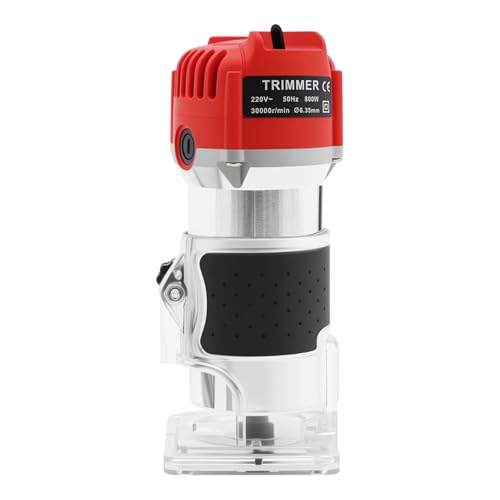 Czyurachel Electric Einhandfräse 220V 800W, Schneidedurchmesser 6.35mm, Kantenfräse, Holzfräse, Klarer Sockel, Handfräse für Holzfräsen und Kantenbearbeitung Czyurachel Electric Einhandfräse 220V 800W, Schneidedurchmesser 6.35mm, Kantenfräse, Holzfräse, Klarer Sockel, Handfräse für Holzfräsen und Kantenbearbeitung von czyuRachel