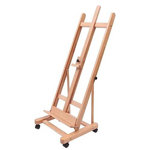Czyurachel Staffelei Holz, Verstellbare Staffelei, Robuste Easel, 4 Universal-Räder, für Kunstdisplays, Skizzieren, Malen, Poster, Holzfarbe(H,175-240cm) von czyuRachel