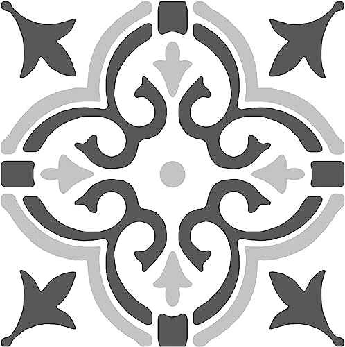 d-c-fix 11er Pack selbstklebende Bodenfliesen Stencil Motif Grey - Vinylboden PVC Bodenbelag Klebefliesen Boden Fliesenfolie Vinyl Fliesen Küche Bad Flur 30x30 cm von d-c-fix