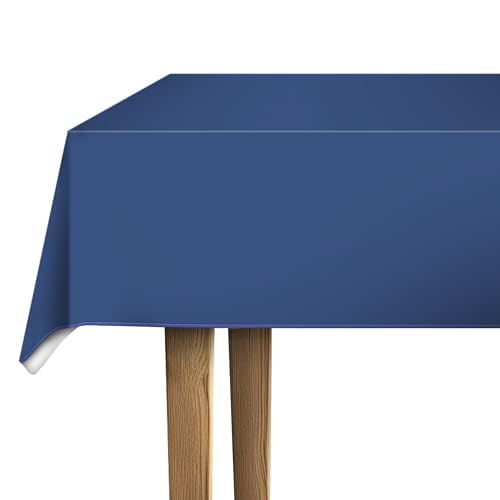 d-c-fix Wachstuchtischdecke PVC-free Deep Blue - abwaschbar wasserdicht - In- & Outdoor - Wachstuch Plastik-Tischdecke Wachstischdecke Tischtuch - 140 cm x 180 cm eckig von d-c-fix