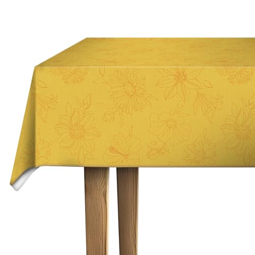 d-c-fix Wachstuchtischdecke Manhattan Palmas gelb - abwaschbar wasserdicht - In- & Outdoor - PVC Vinyl Wachstuch Plastik-Tischdecke Wachstischdecke Tischtuch - 130 cm x 160 cm eckig von d-c-fix