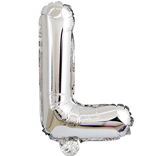 D2D | Party Balloon Buchstabe L in Silber - Größe 40 cm - Folienballon - Buchstabenballon - Geburtstagsdeko von d2d-needs