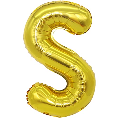 D2D | Party Balloon Buchstabe S in Gold - Größe 40 cm - Folienballon - Buchstabenballon - Geburtstagsdeko von d2d-needs